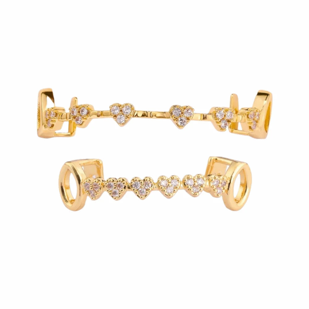 Trendy Hip Hop Dental Grills rhinestone Zircon Charm Teeth Grillz Vacuum plating Gold/Silver Men Women Jewelry Party Cosplay