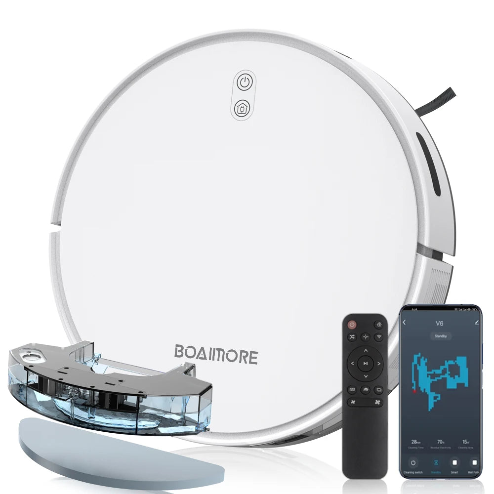 Robot Vacuum Cleaner Combo Mop,6000PA Suction Robotic,WiFi/Voice Control,Auto-Recharge,Pet Hair For Home Vacuum Cleaning Robotic