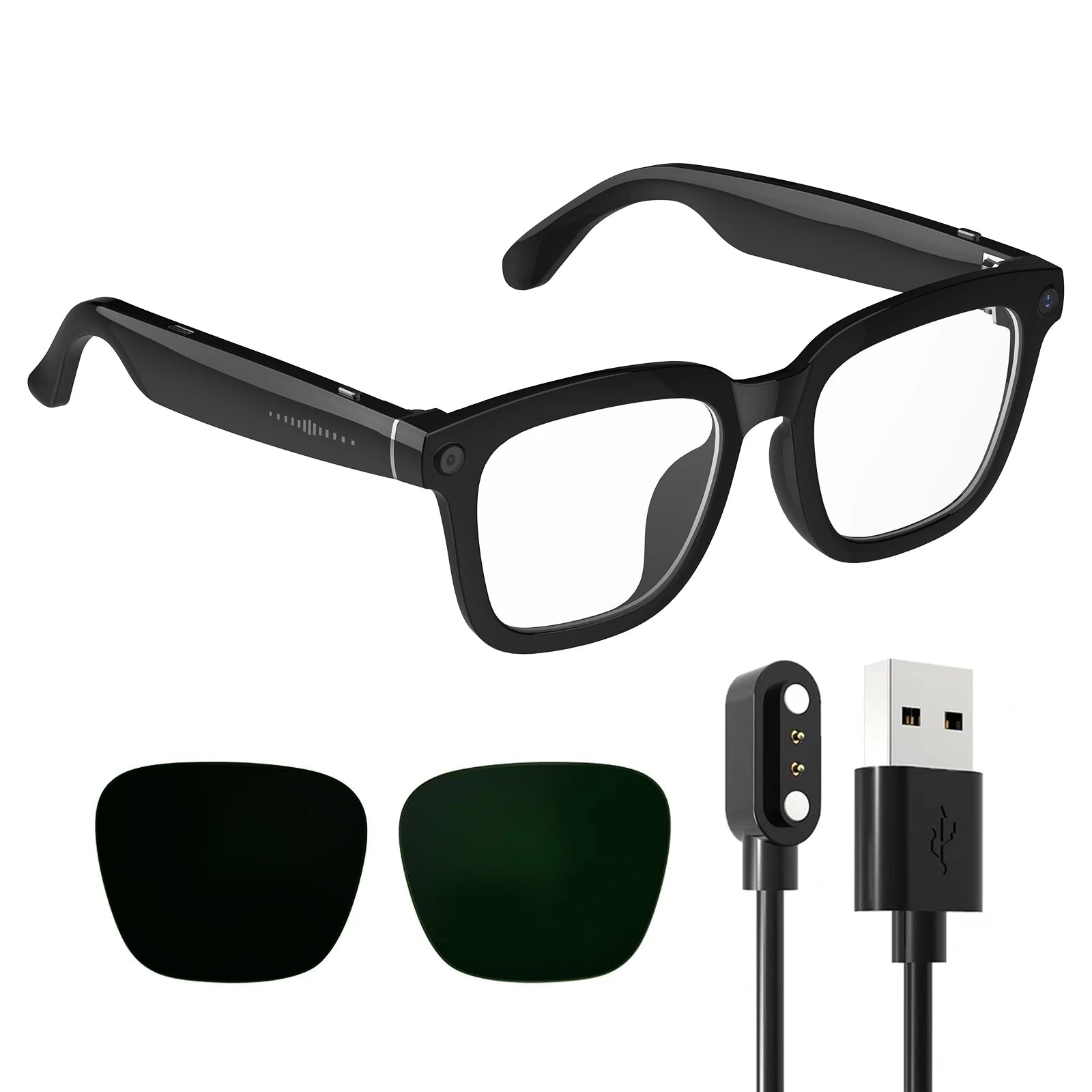 Smart AI Glasses with 8MP HD Camera, 1080P Video, Bluetooth/Wi-Fi, Voice Control & AI Recognition – Lightweight Hands-Free Glas