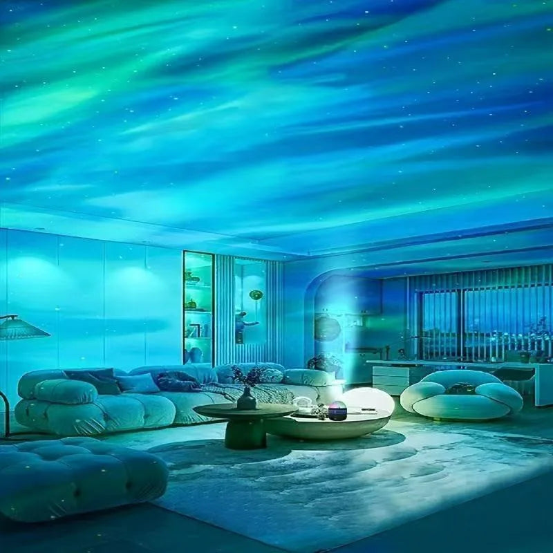 LED Starry Sky Light RGB Galaxy Projector Atmosphere Projection Lamp Christmas Halloween Remote Control 7 Color Home Auto Rotate