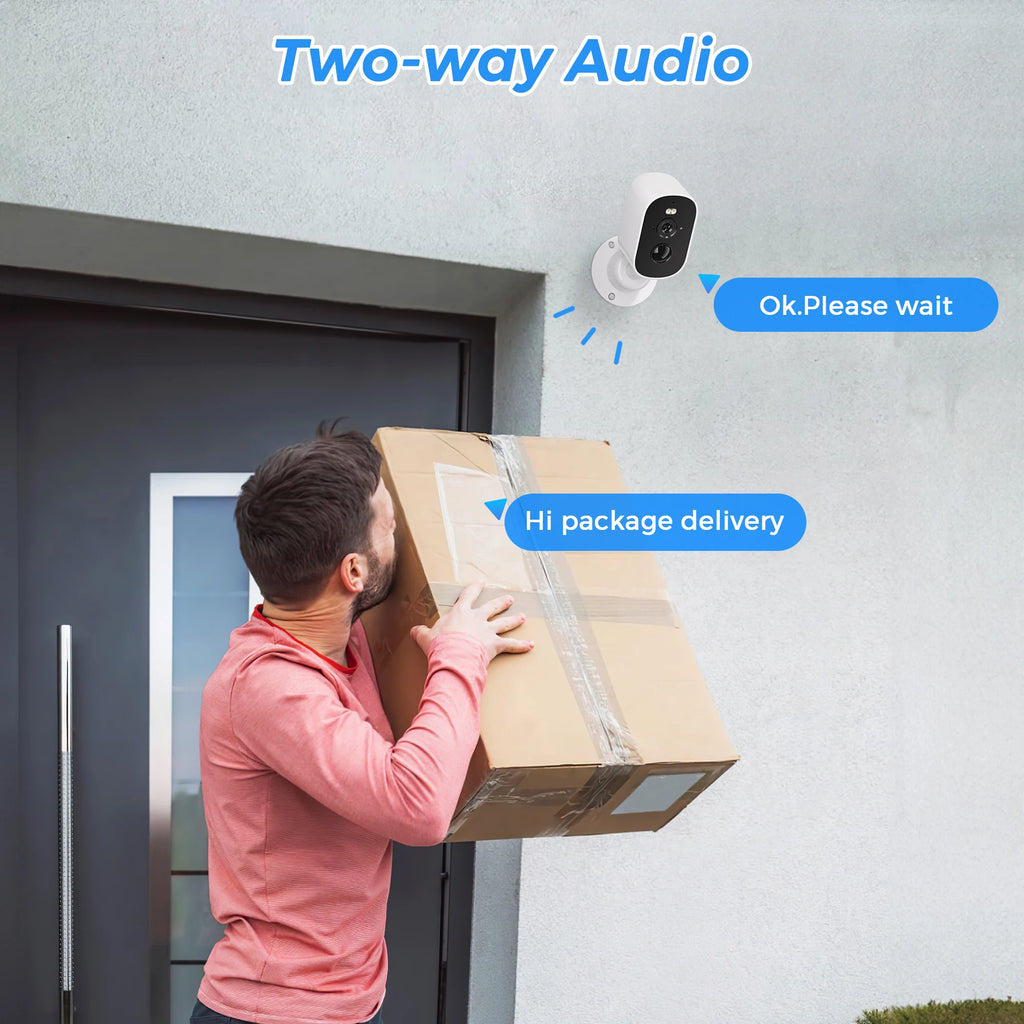 Security Cameras Wireless Outdoor, 8MP 4K Battery Powered WiFi Camera AI Motion Siren Spotlight, Color Night Vision, Waterproof