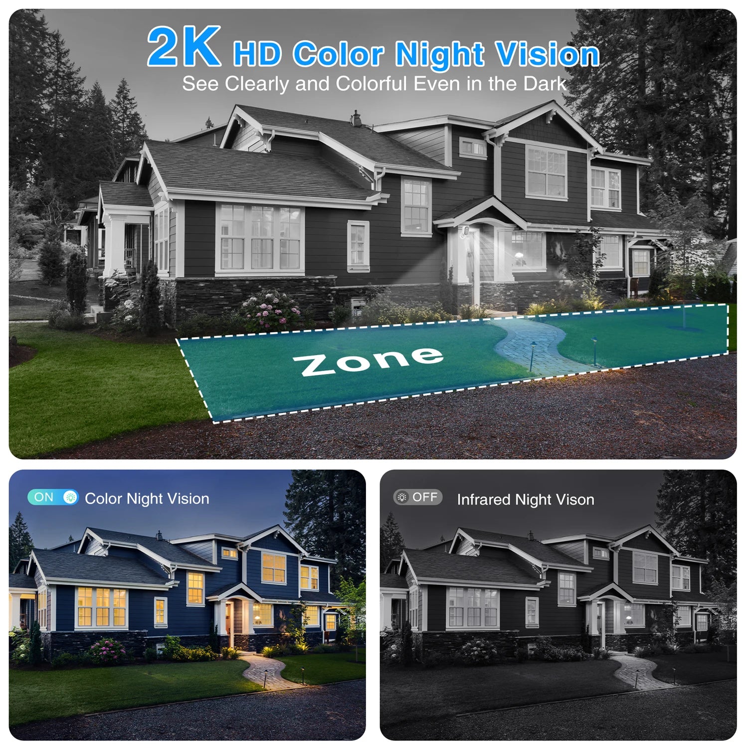 Security Cameras Wireless Outdoor, 8MP 4K Battery Powered WiFi Camera AI Motion Siren Spotlight, Color Night Vision, Waterproof