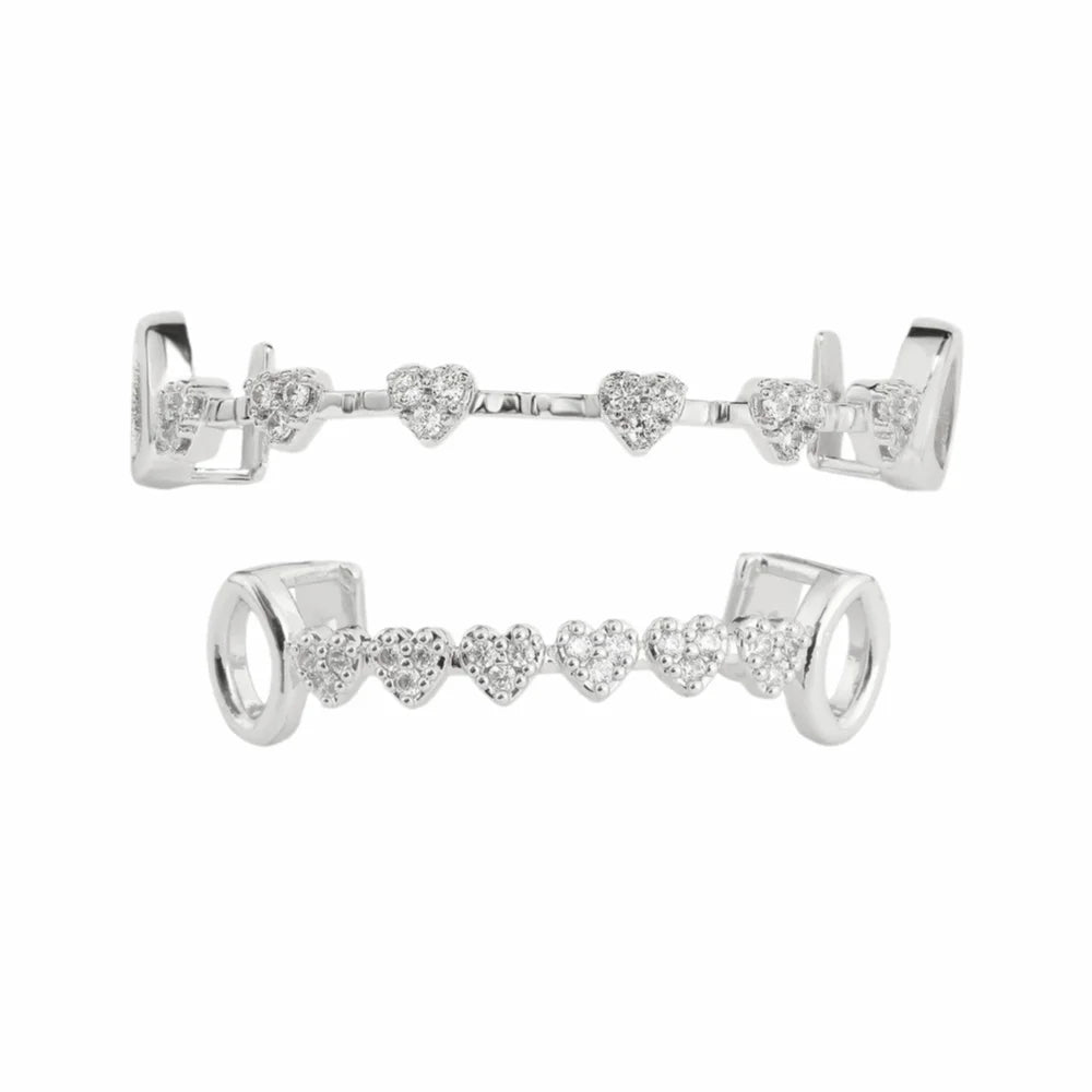 Trendy Hip Hop Dental Grills rhinestone Zircon Charm Teeth Grillz Vacuum plating Gold/Silver Men Women Jewelry Party Cosplay