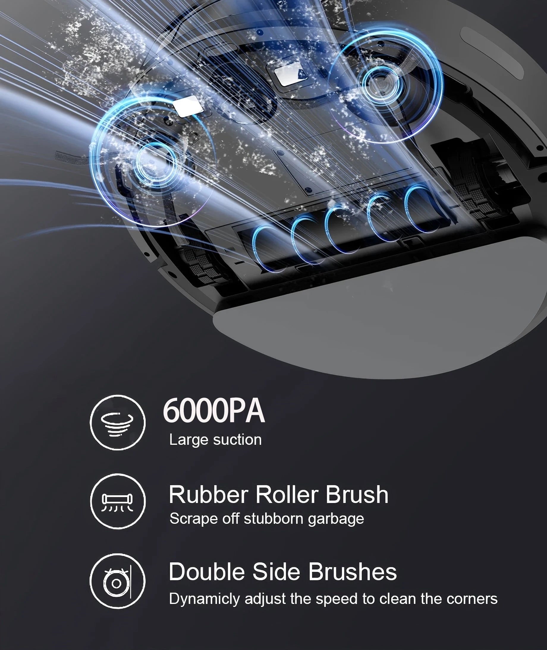 Robot Vacuum Cleaner Combo Mop,6000PA Suction Robotic,WiFi/Voice Control,Auto-Recharge,Pet Hair For Home Vacuum Cleaning Robotic