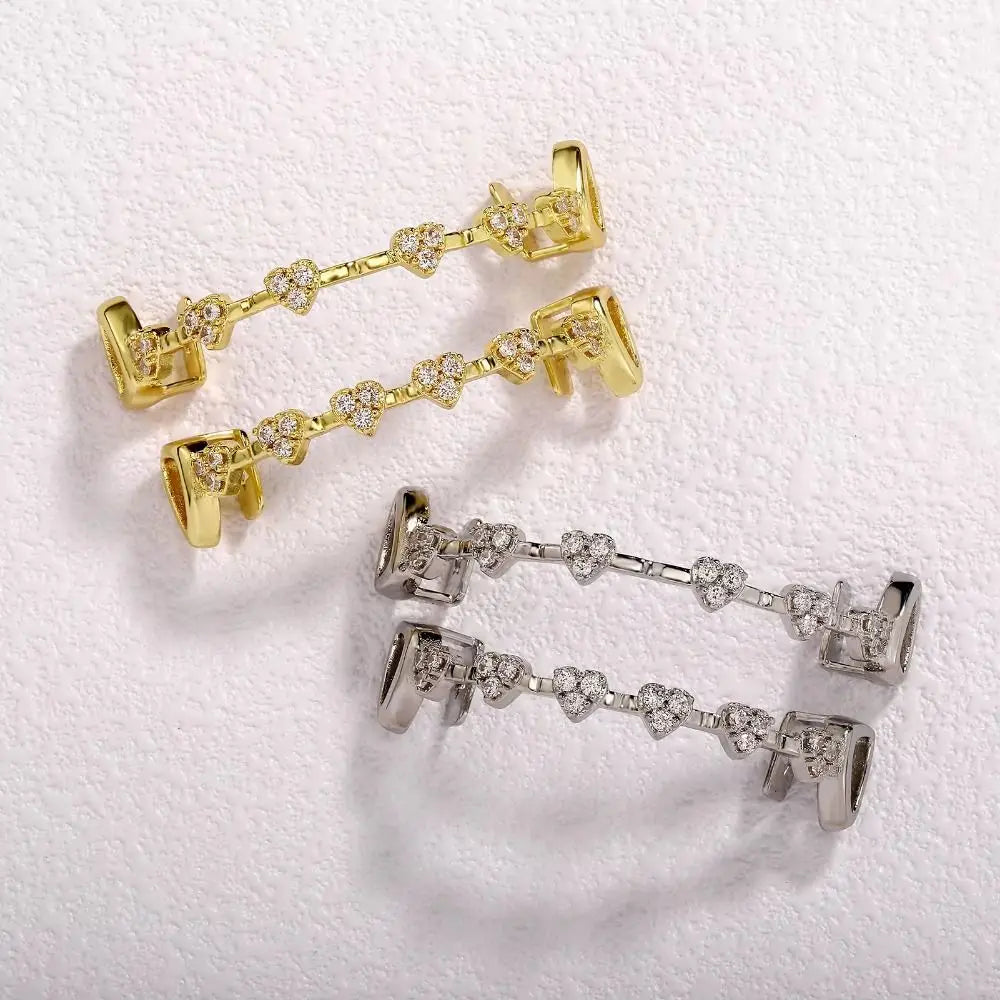 Trendy Hip Hop Dental Grills rhinestone Zircon Charm Teeth Grillz Vacuum plating Gold/Silver Men Women Jewelry Party Cosplay