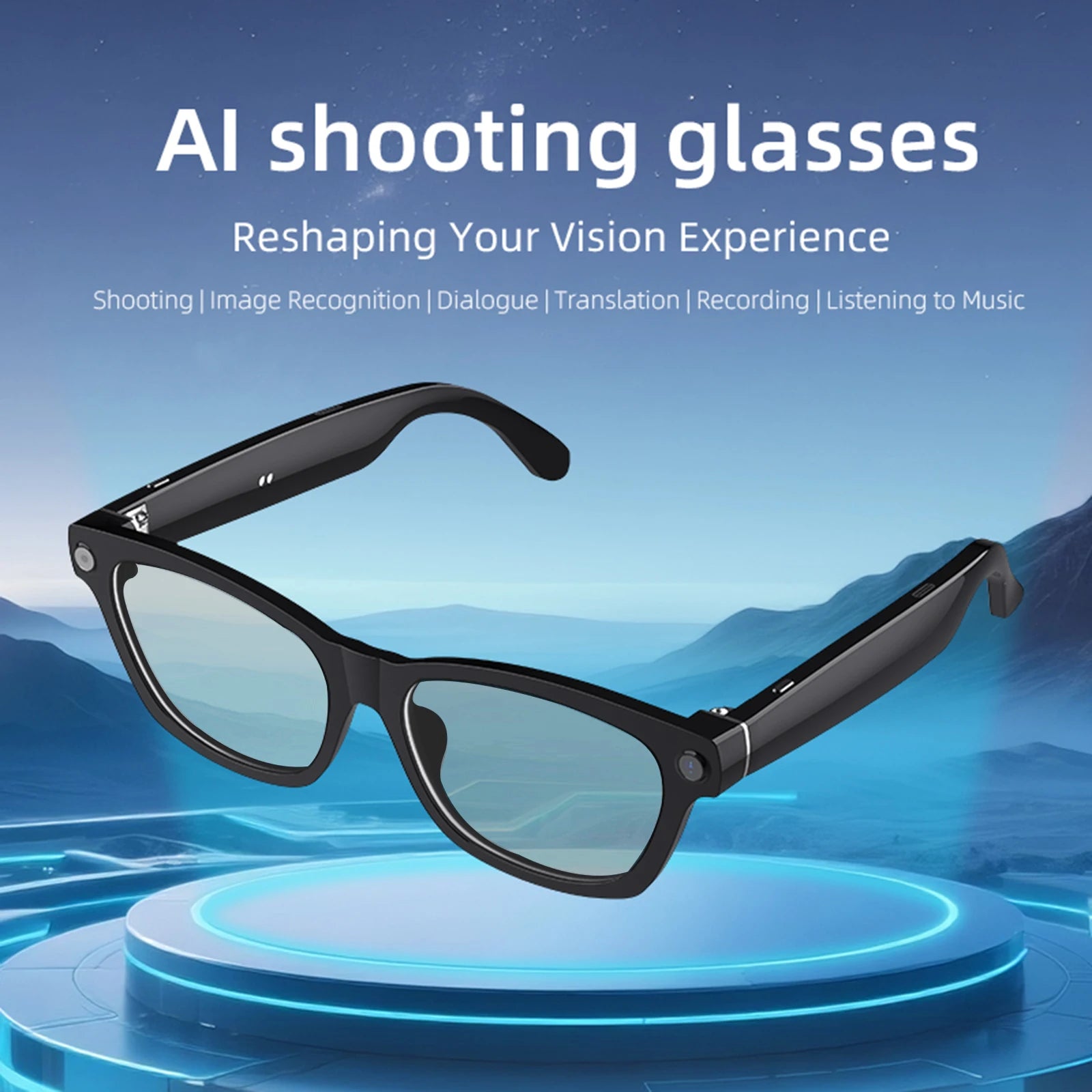 Smart AI Glasses with 8MP HD Camera, 1080P Video, Bluetooth/Wi-Fi, Voice Control & AI Recognition – Lightweight Hands-Free Glas