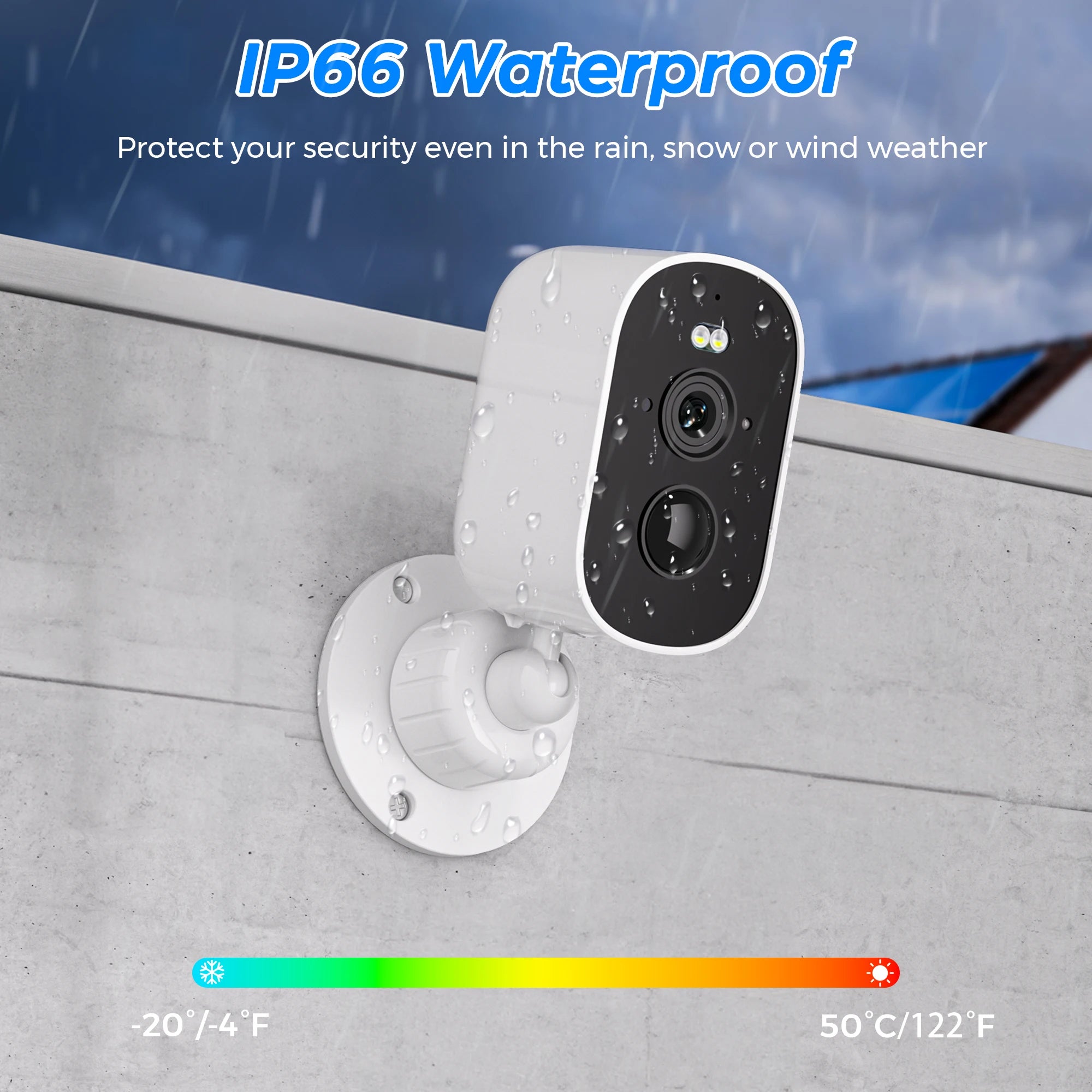 Security Cameras Wireless Outdoor, 8MP 4K Battery Powered WiFi Camera AI Motion Siren Spotlight, Color Night Vision, Waterproof