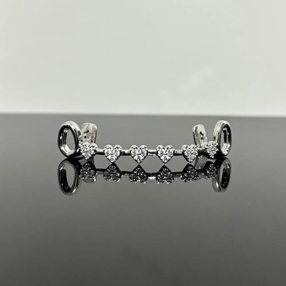 Trendy Hip Hop Dental Grills rhinestone Zircon Charm Teeth Grillz Vacuum plating Gold/Silver Men Women Jewelry Party Cosplay